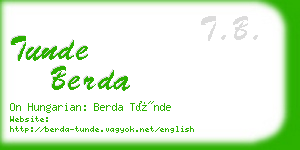 tunde berda business card
